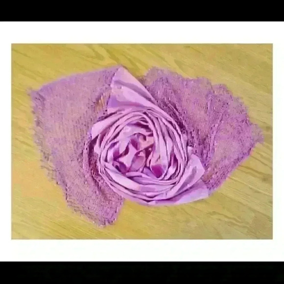 LIZ CLAIBORNE Rectangle ROSE PINK Wide Weave Trim Wrap Hijab Cover Accent Shawl - Picture 4 of 8